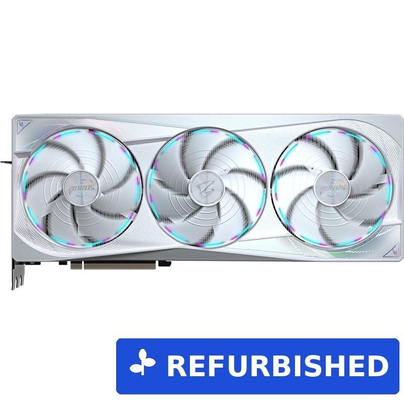 Gigabyte AORUS GeForce RTX 5080 MASTER ICE 16G Grafikkarte - 16 GB GDDR7 PCI Express 5.0 weiß (GV-N5080AORUSM ICE-16GD) (geöffnet)