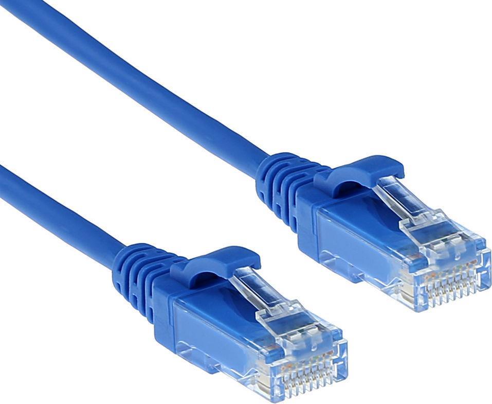 ACT Blue 0.15 meter LSZH U/UTP CAT6 datacenter slimline patch cable snagless with RJ45 connectors (DC9630)