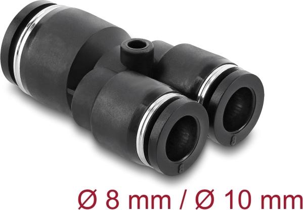Delock Pneumatik Steckverbinder 2 x 8 mm zu 1 10 mit Befestigungsloch (60752)