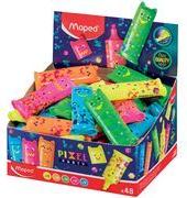 Maped Textmarker Mini PIXEL PARTY, 48er Display Aufdruck im Pixel-Design, Mini-Format, Keilspitze, - 48 Stück (743603)