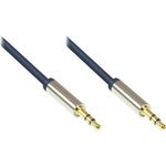Audio Anschlusskabel High-Quality 3,5mm, 2x Klinkenstecker, Vollmetallgehäuse, dunkelblau, 1m, Good Connections (GC-M0039)