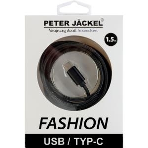 Peter Jäckel 16350 USB Kabel 1,5 m USB 2.0 USB A USB C Schwarz (16350)