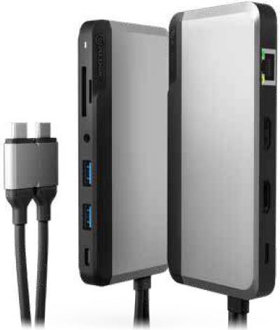 ALOGIC U2CSH-SGR Notebook-Dockingstation & Portreplikator Verkabelt USB 3.2 Gen 1 (3.1 Gen 1) Type-C Schwarz - Silber (U2CSH-SGR)