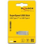 Delock USB 5 Gbps USB-C + Typ-A Speicherstick 128 GB - Metallgehäuse (54076)