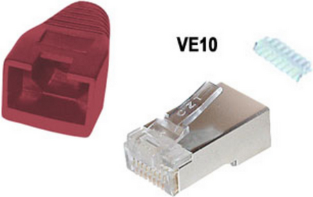 shiverpeaks BS72057-R-10 Drahtverbinder RJ-45 Metallisch - Rot (BS72057-R-10)