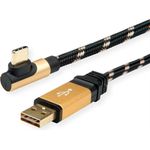 ROLINE 11.02.9060 USB Kabel 0,8 m USB 2.0 USB A USB C Schwarz - Gold (11.02.9060)
