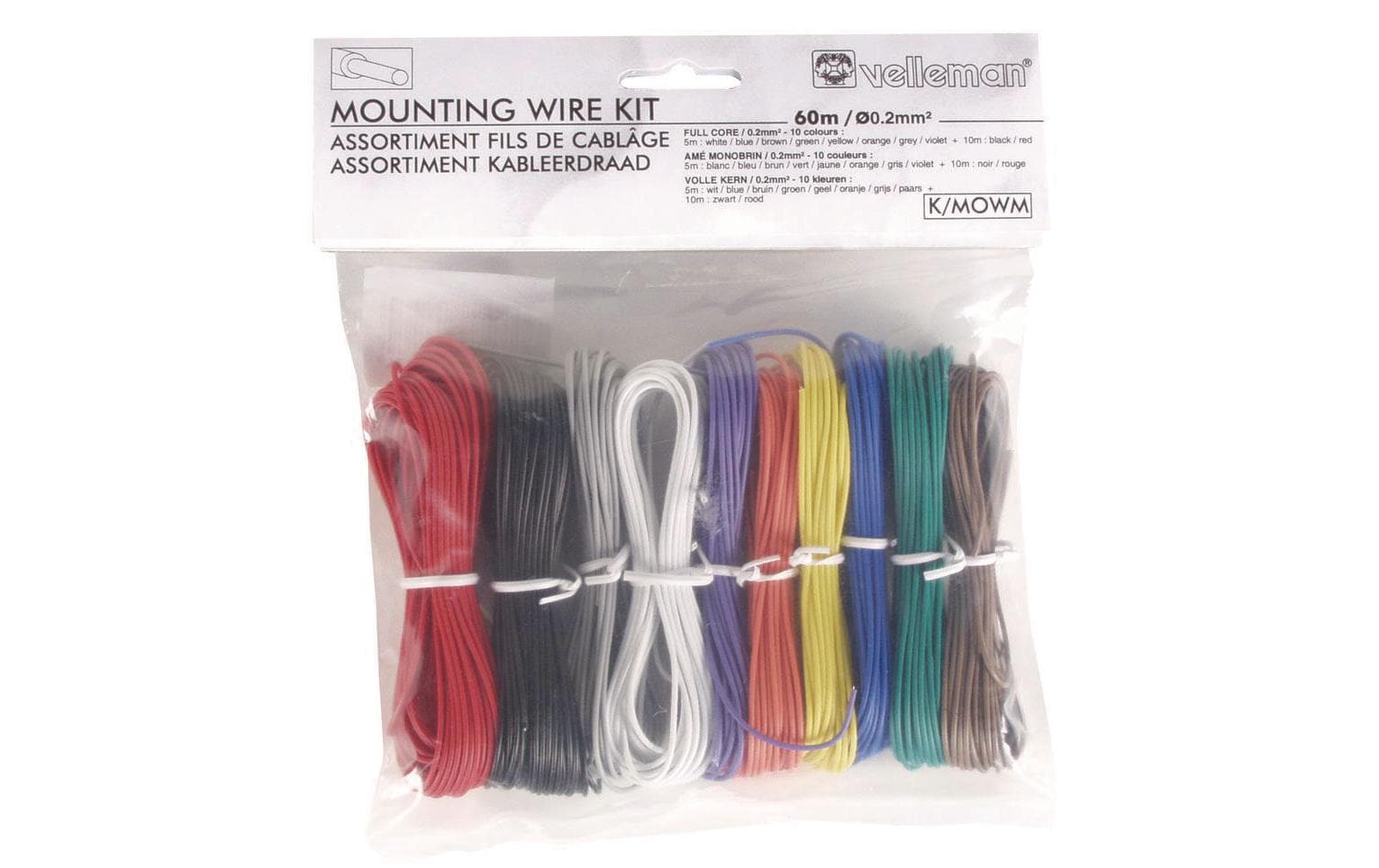 Velleman K/MOWM Signalkabel-Set 60 m AWG24 10 verzinnte Kupferdrähte