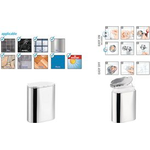 tesa Kosmetikabfalleimer Elegaant, verchromt, rostfrei edles Design, inkl. Klebelösung, aus Metall, runde - 1 Stück (40446-00000-00)