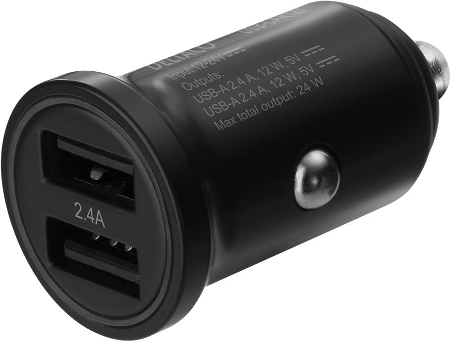 Deltaco USB-CAR127 Ladegerät für Mobilgeräte Universal Schwarz Zigarettenanzünder Auto (USB-CAR127)