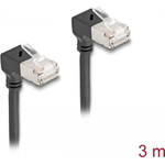 Delock RJ45 Netzwerkkabel Cat.6A S/FTP Slim 90° oben / oben gewinkelt 3 m schwarz (80283)