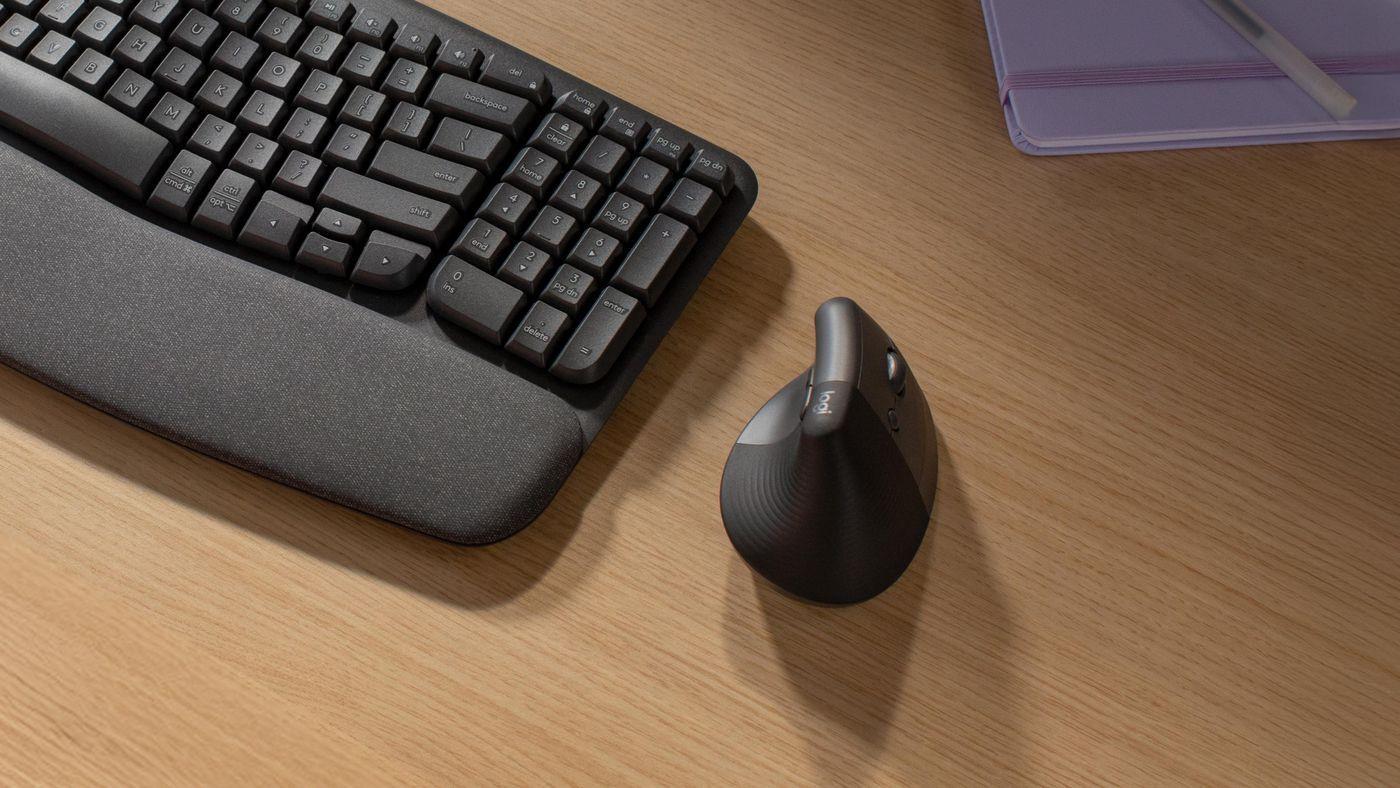 Logitech Lift Vertikale Ergonomische Maus rechts Bluetooth 2.4 GHz 4000 DPI Graphite