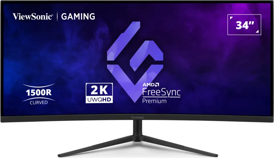 ViewSonic VX3418C-2K UWQHD Gaming Monitor, 34 Zoll mit IPS Panel, 180 HZ, 1ms, 2560 x 1440 Pixel, HDR10 (VX3418C-2K)