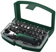 BRÜDER MANNESMANN Bit-Satz-Box, 32-teilig, in Kunststoffbox aus S2 Spezialstahl, Maße: (B)106 x (T)72 x (H)44 mm, - 1 Stück (M29705)