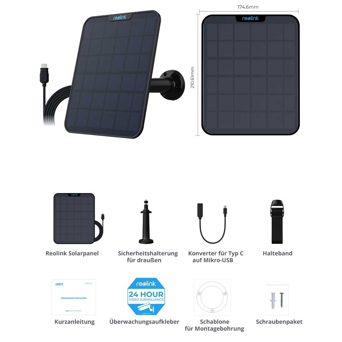 Reolink Solar Panel 2 5,8W Schwarz