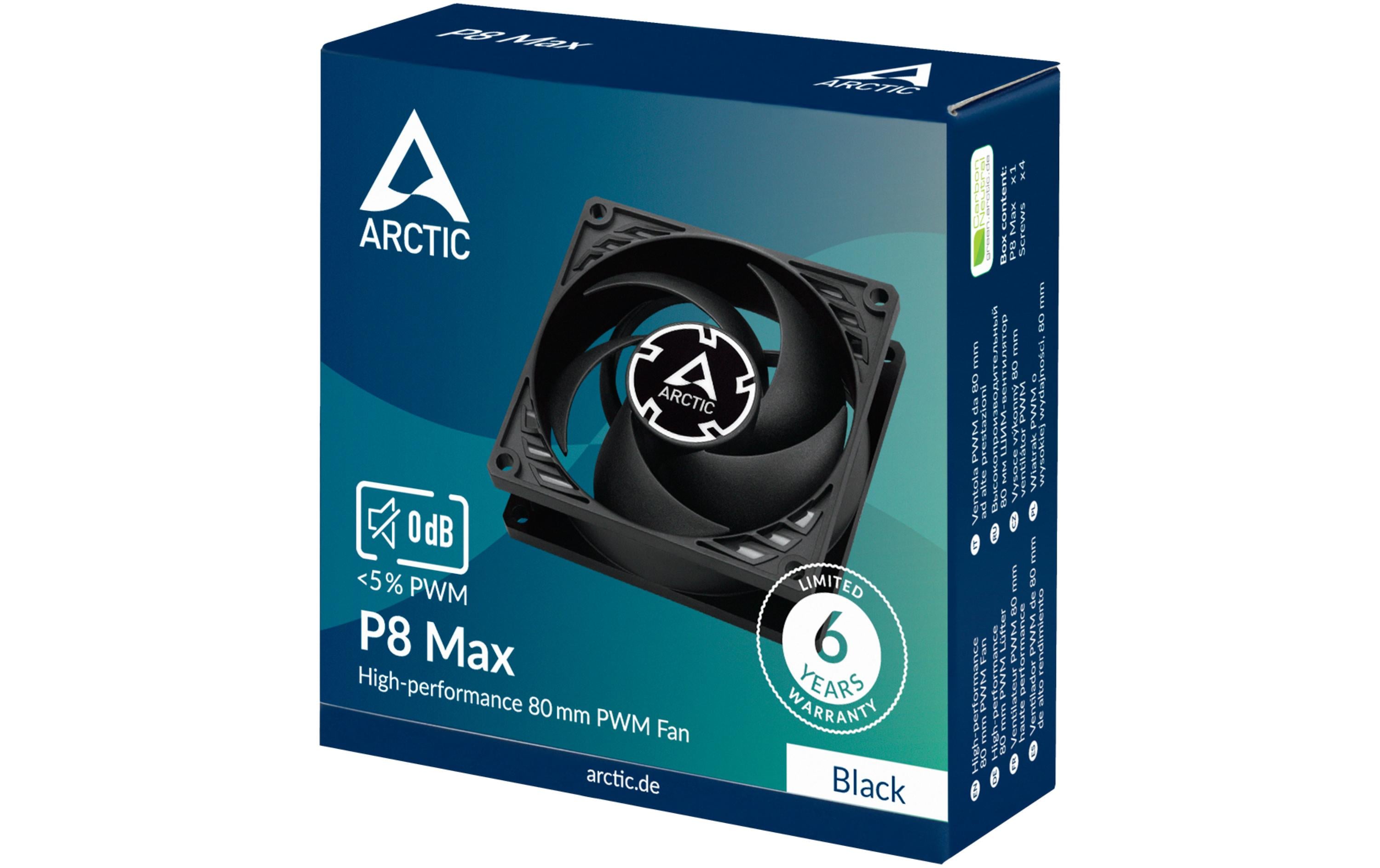 ARCTIC P8 Max 80 mm PWM Gehäuselüfter Schwarz