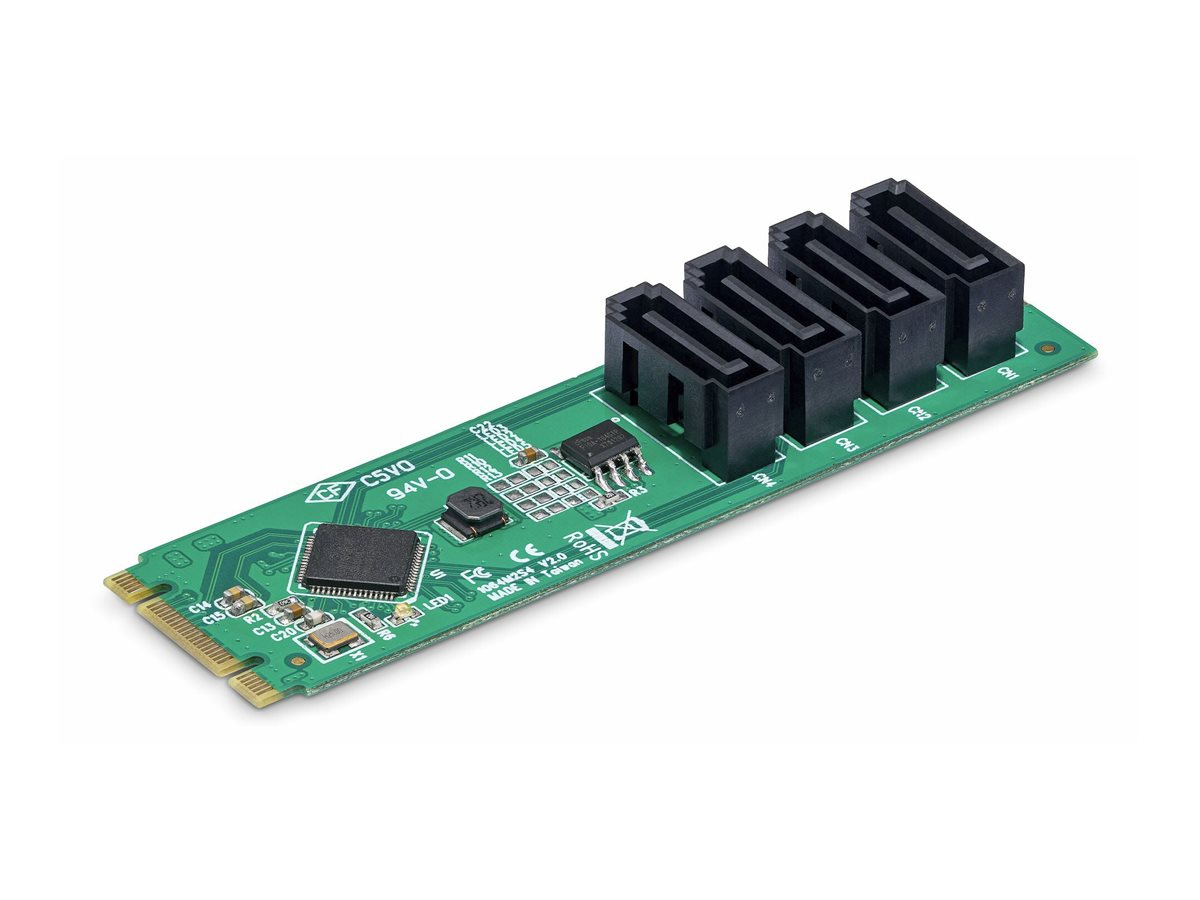 StarTech.com 4-Port M.2 to SATA Adapter Card 6 Gbps Grün
