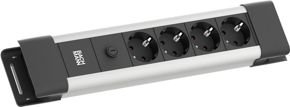 Bachmann CONNECTUS 3xCEE7/3 rot 10 A Strom 2.0m C14-Stecker Grau (BM005928)