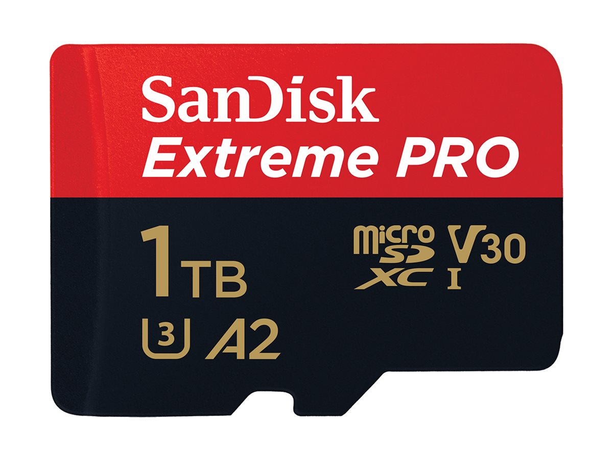 SanDisk Extreme PRO microSDXC UHS-I 1 TB Speicherkarte A2 V30 U3 bis 200 MB/s Schwarz/Rot