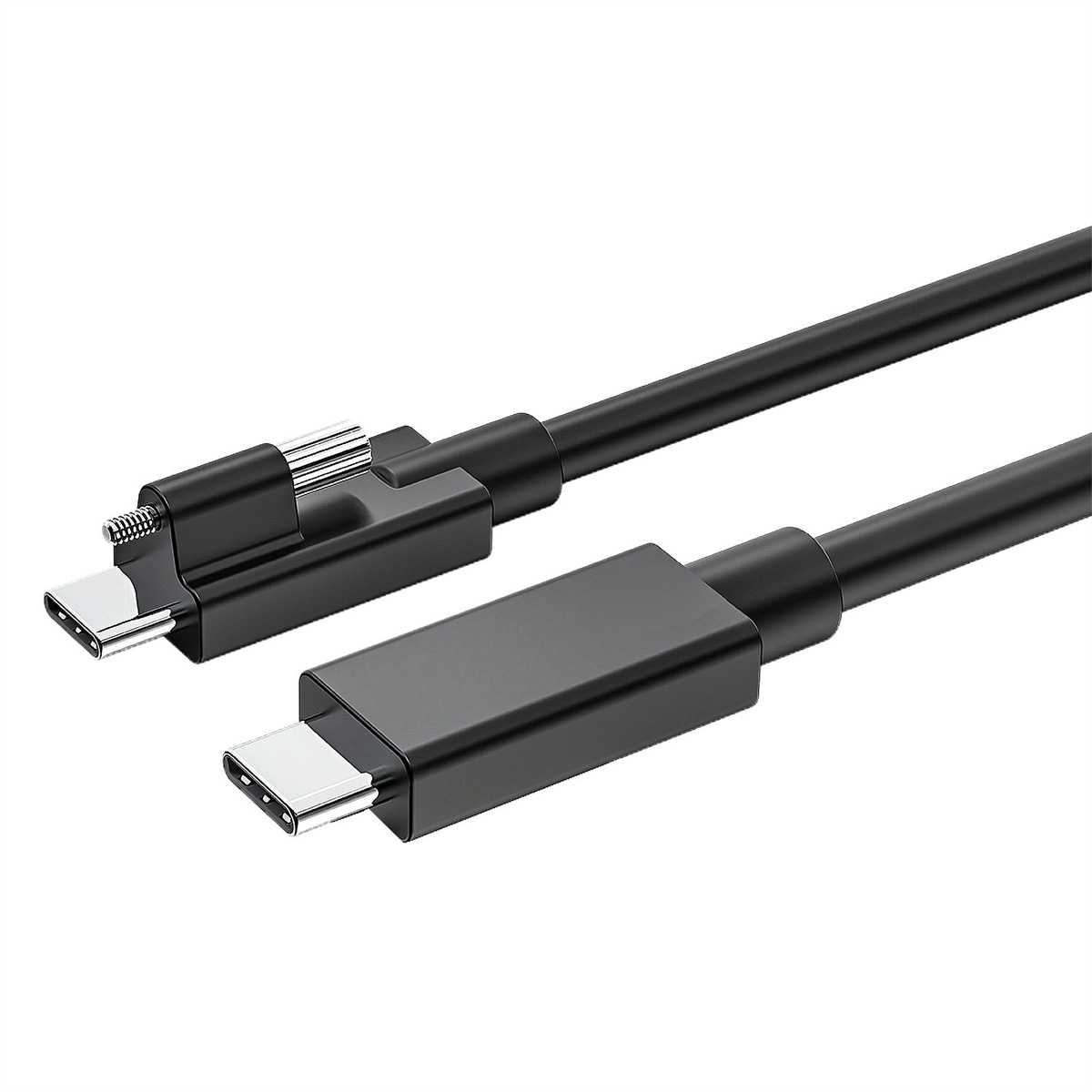 Exsys EX-K1599V-1.5 USB 4 Kabel USB-C Rändelschraube 1,5 m Schwarz