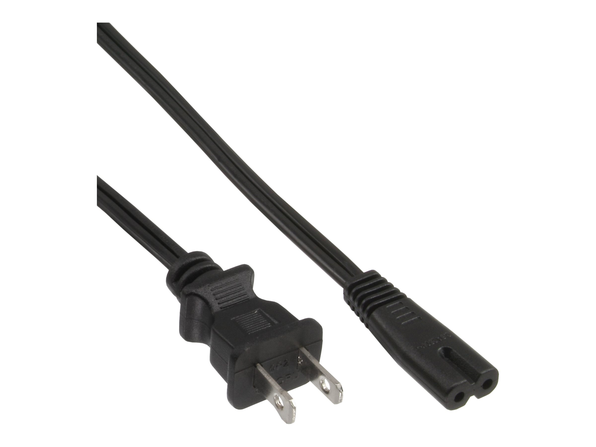 InLine Stromkabel NEMA 1-15 auf IEC 60320 C7 1,8 m 65er Bulk-Pack Schwarz