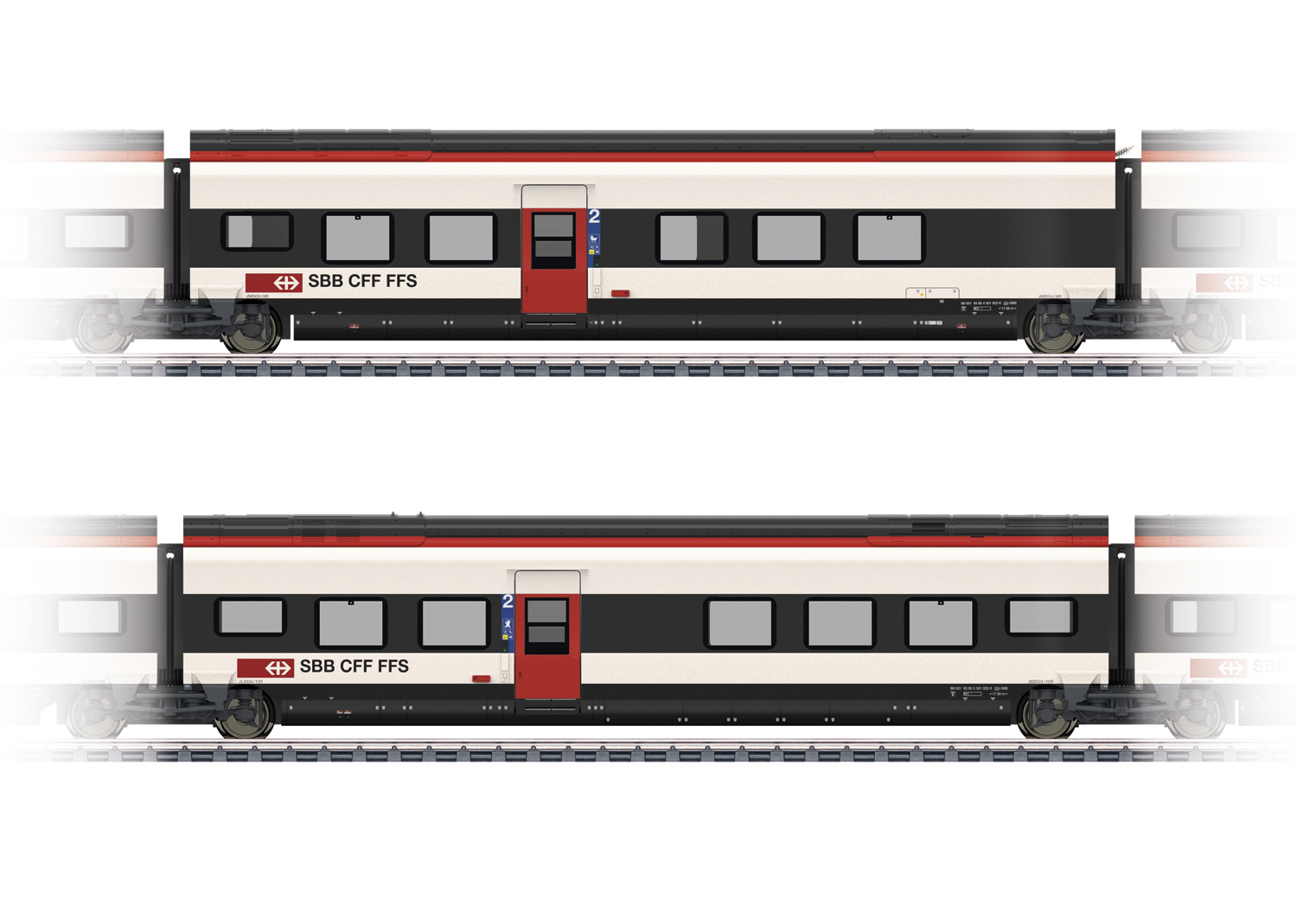 Märklin H0 Ergänzungswagen-Set 2 zum RABe 501 Giruno