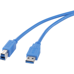 Renkforce USB 3.0 Anschlusskabel [1x USB 3.0 Stecker A - 1x USB 3.0 Stecker B] 0.50 m Blau vergoldete Steckkontakte Renkforce (1420166)