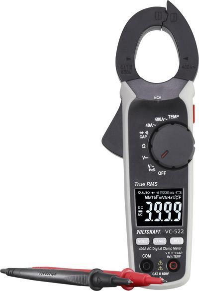 VOLTCRAFT VC-522 (ISO) Stromzange kalibriert (ISO) digital CAT III 600 V Anzeige (Counts): 4000 (VC-9499265)