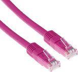 ACT Pink 5 meter U/UTP CAT6 patch cable with RJ45 connectors. Cat6 u/utp pink 5.00m (IB1805)