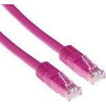 ACT Pink 5 meter U/UTP CAT6 patch cable with RJ45 connectors. Cat6 u/utp pink 5.00m (IB1805)