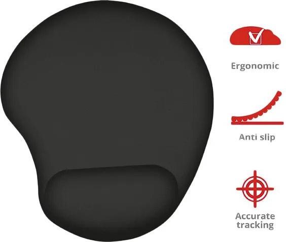 Trust Bigfoot Gel Mauspad mit Handgelenkpolster Schwarz