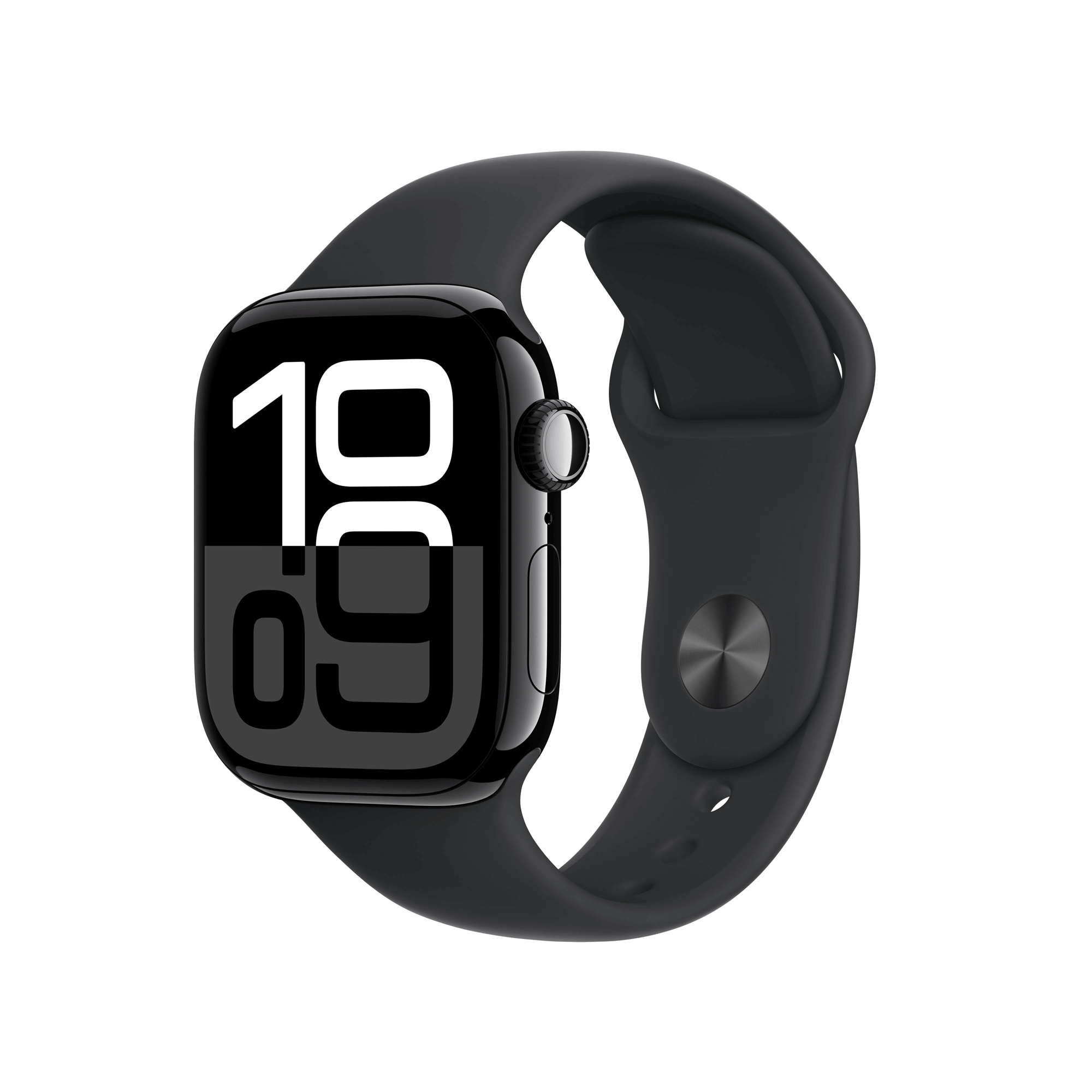 Apple Watch Series 10 GPS Cellular 42mm Jet Black Aluminium Case mit Black Sport Band MWX63QF A