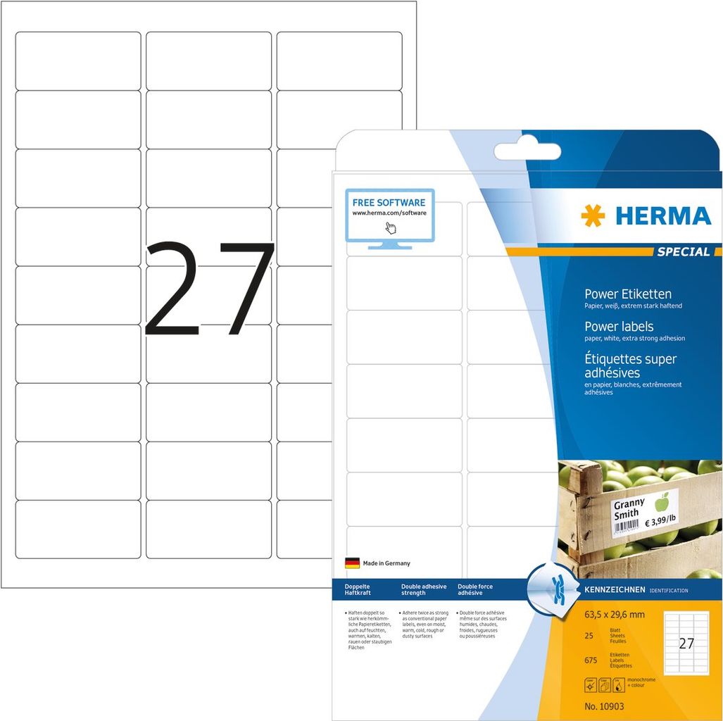 HERMA Special Extra starke, selbstklebende, matte Papieretiketten (10903)