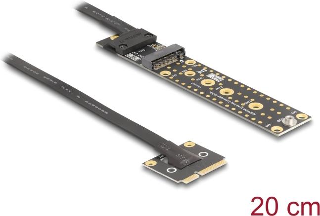 Delock Adapter Mini PCIe Stecker zu M.2 Key M Buchse mit Kabel 20 cm (81501)