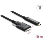 Delock Aktives Optisches Kabel USB 10 Gbps USB Type-C™ Stecker zu Typ Micro-B Stecker mit Schrauben 10 m (83632)