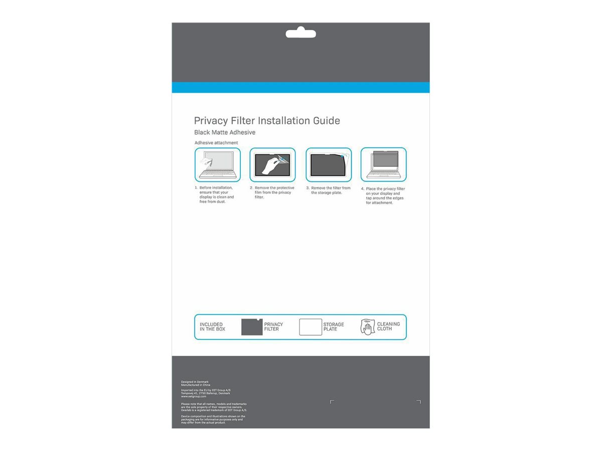 Gearlab eSTUFF Blickschutzfilter 15" für Microsoft Surface Book 2 Rahmenlos Matt Schwarz