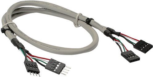 USB 2.0 Verlängerung, InLine®, intern, 2x 4pol Pfostenstecker auf Pfostenbuchse, 60cm