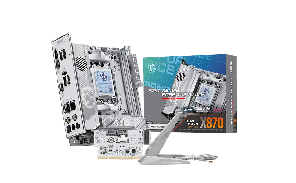 MSI MPG X870I EDGE TI EVO WIFI Mainboard Mini-ITX AMD X870 Sockel AM5 Weiß