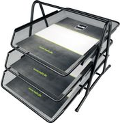 helit Briefablagen-Set "the bridge network", schwarz 3er Set, DIN A4 bis C4, pulverbeschichteter Mesh-Stahl / - 1 Stück (H2518295)