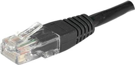 EXERTIS CONNECT Patchkabel, CAT.6, U/UTP, ungeschirmt, Kupfer, schwarz, 10,0 m Patchkabel mit Rastna