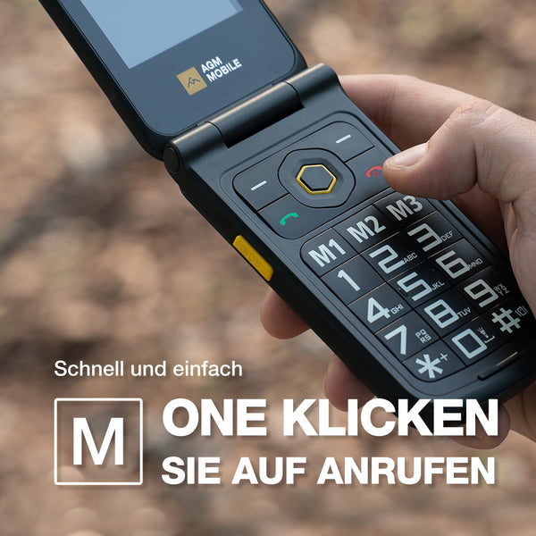 AGM M8 Flip Outdoor Klapphandy IP68/IP69K Dual-SIM 2,8" 1500 mAh Schwarz