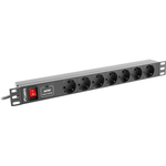 Lanberg PDU Steckdosenleiste 48,30cm (19") 1U 7x Schuko C14 2m schw. (PDU-07F-0200-IEC-BK)