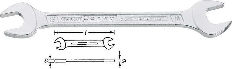 Hazet Doppel-Maulschlüssel, s: 12 mm, s: 13 mm (450N-12X13)