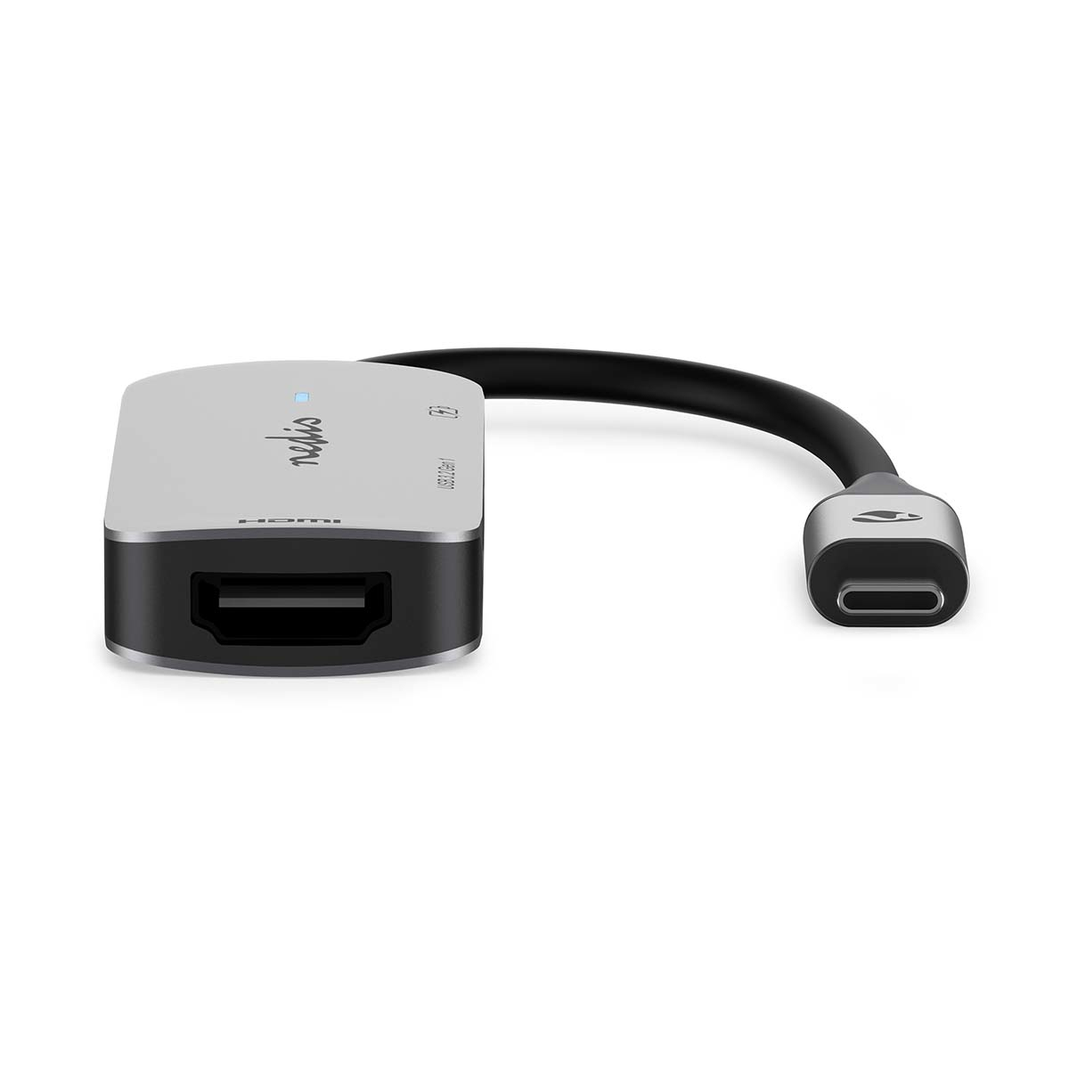 Nedis CCGB64230GY01 USB Multi-Port-Adapter USB-C HDMI USB-A USB-C 4K@30Hz Grau
