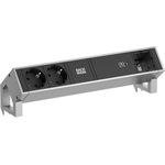 BACHMANN Steckdoseneinheit "DESK 5,10cm (2"), 2-fach + 1x USB,schwarz (902.906)