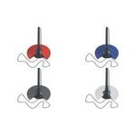 helit Kugelschreiber-Ständer, schwarz-blau mit schwarz verchromter Metallkette, aus Polystyrol (H6359093)