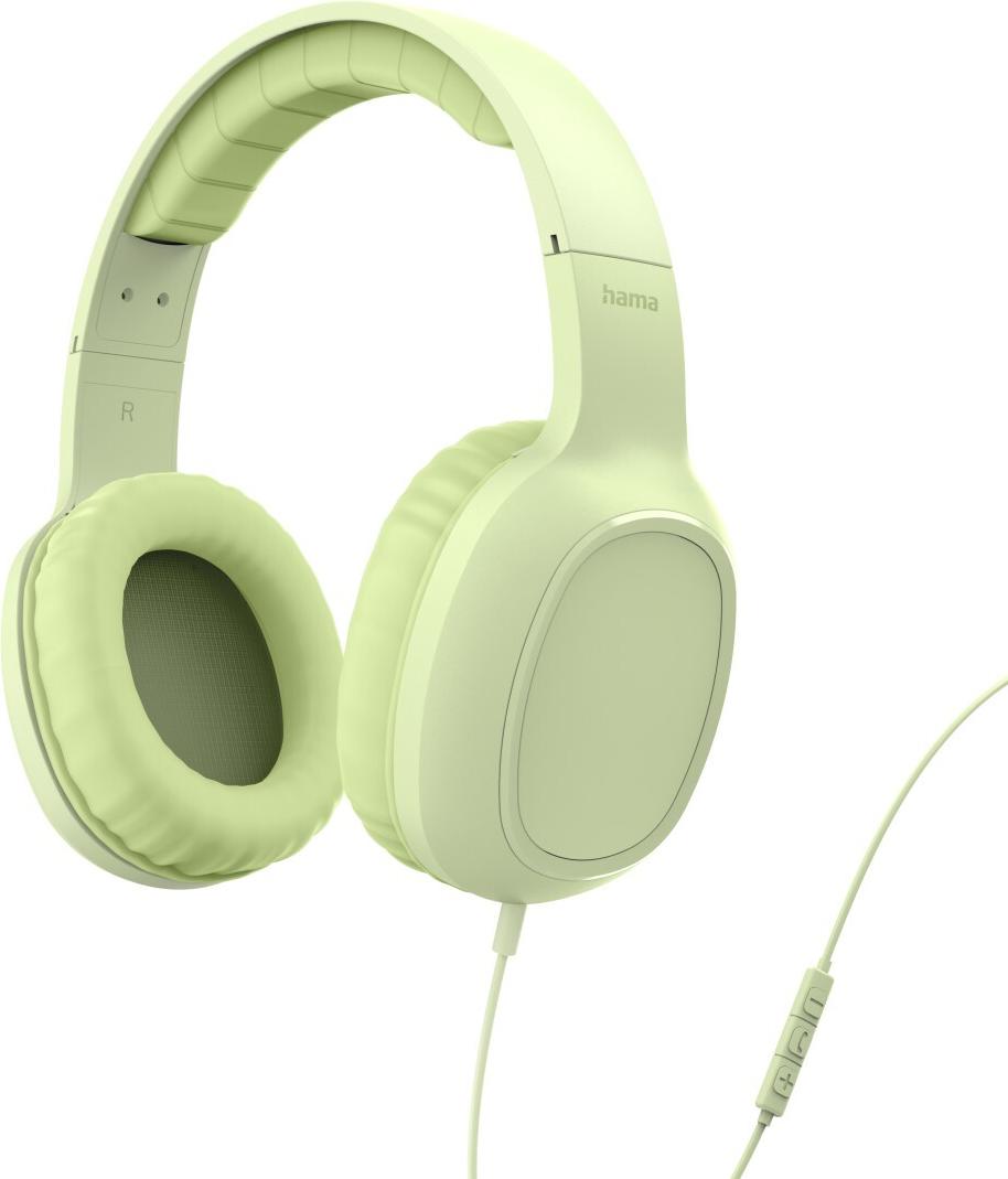 Hama Kopfhörer Fun C, On-Ear, Mikrofon, einseitige Kabelführung, USB-C, Grün (00221816)