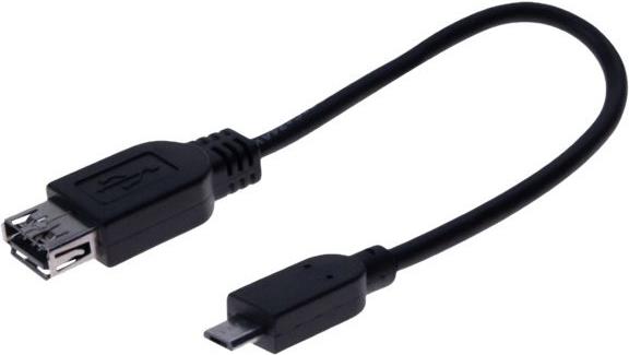 Micro USB Adapterkabel, USB Bu. A / USB Micro St. B, 0,15 m (OTG-Unterstützung) Zum Anschluss von Geräten mit USB-Stecker an Geräte mit Micro USB Buchse und OTG-Unterstützung, z. B. Tablet PCs und Handys (532416)