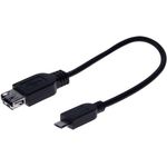 Micro USB Adapterkabel, USB Bu. A / USB Micro St. B, 0,15 m (OTG-Unterstützung) Zum Anschluss von Geräten mit USB-Stecker an Geräte mit Micro USB Buchse und OTG-Unterstützung, z. B. Tablet PCs und Handys (532416)