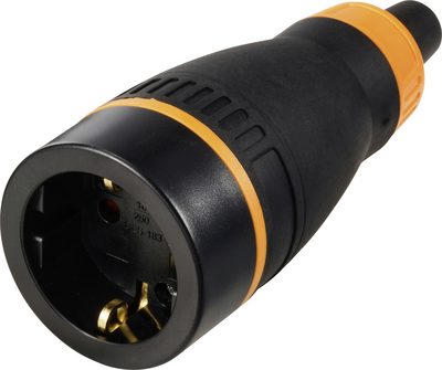 Sygonix SY-6618480 Schutzkontaktkupplung TPE PC 250 V/AC Schwarz Orange IP20 (SY-6618480)