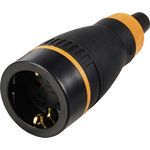 Sygonix SY-6618480 Schutzkontaktkupplung TPE PC 250 V/AC Schwarz Orange IP20 (SY-6618480)